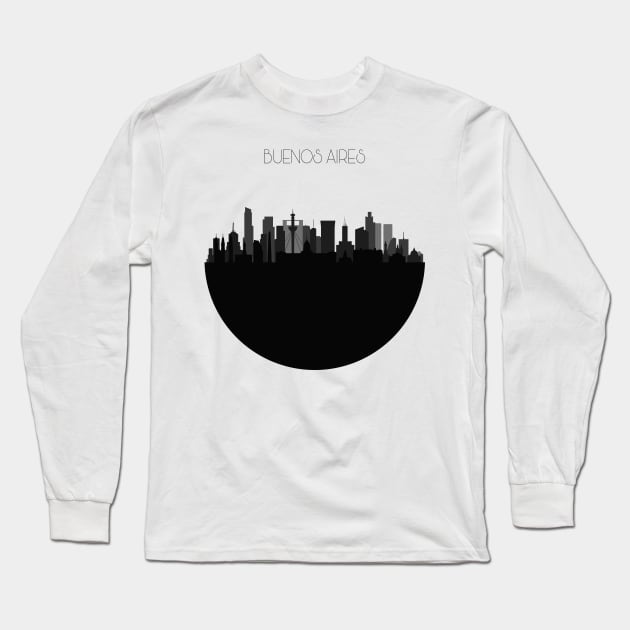 Buenos Aires Skyline Long Sleeve T-Shirt by inspirowl